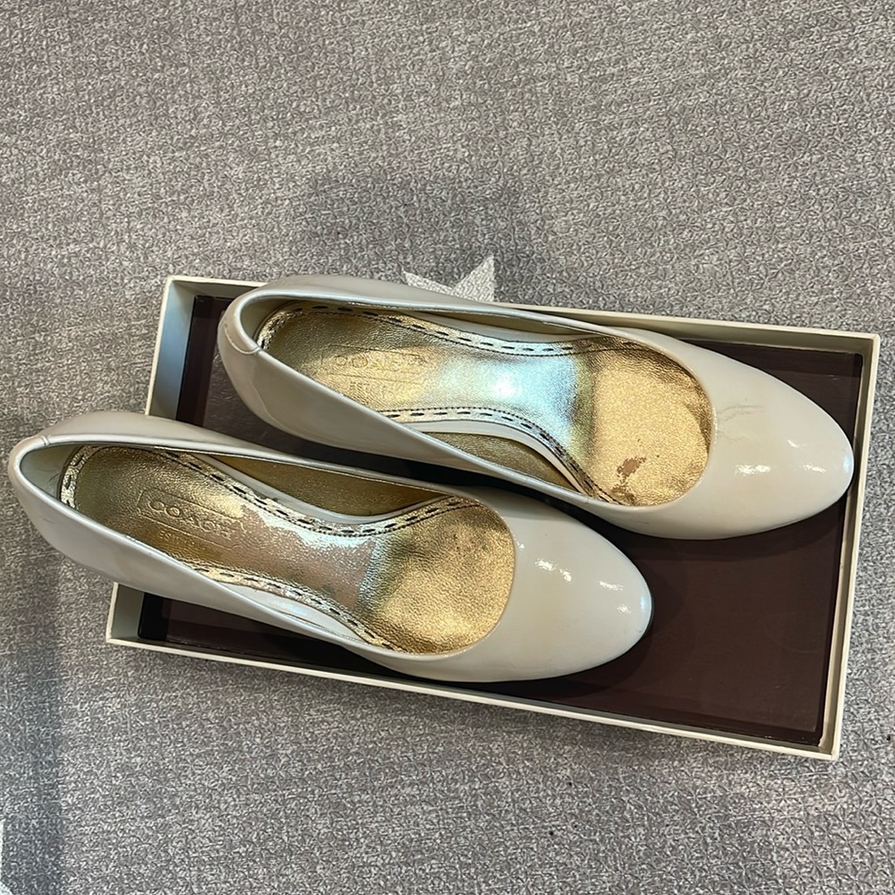 Authentic Coach shoes with chunky heels
